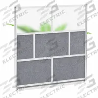 LUXOR Adaptable, stylish dividers designed to create flexible, private, and productive workspaces (MPN MW-7070-FCG). Key specifications — Frame Finish: Eggshell; Frame Material: Aluminum; Mounting Location: Freestanding; Panel Color: Gray; Panel Surface Material: Plastic; Panel Secondary Color: Clear.