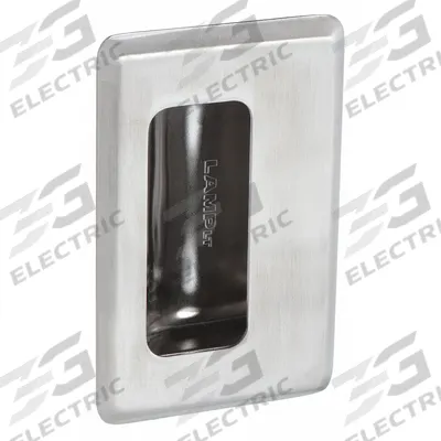 SUGATSUNE Recessed Pull Handle: Threaded Holes, Stainless Steel, Silver, Tray - Rectangular Recessed Pull Handles