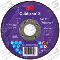 3M CUBITRON 3 Cut-Off Wheel: Type 27, 4 1/2" x 0.04" x 7/8", Ceramic, 60 Grit (MPN 90053). Key specifications — Brand: 3M CUBITRON 3.