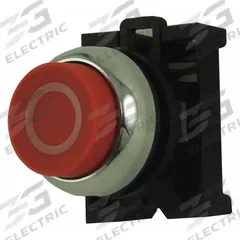 EATON Extended Push Button: Red, 22 mm Mounting Size, Metallic, Momentary (MPN M22M-DH-R-XO). Key specifications — Brand: EATON; Action: Momentary; Legend: O; Series: M22; Push Button Material Type: Metallic.