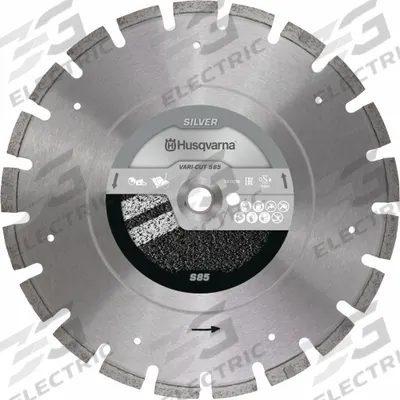 HUSQVARNA Diamond Saw Blade: Asphalt/Green Concrete, 14 in Blade Dia., 1 in Arbor Size - Concrete & Asphalt-Cutting Blades