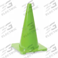 Traffic Cone: 18 in Cone Ht, Green, Non-Reflective, Polyethylene, Blank, 1.77 lb Base Wt (MPN 1YBW8). Key specifications — Base Color: Green; Brand: APPROVED VENDOR; Cone Material: Polyethylene; Legend: Blank.