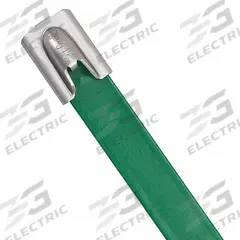 PANDUIT Cable Tie: 14 1/2 in Nominal Lg, 4 in Nominal Max. Bundle Dia., 0.31 in Wd, Green, 50 PK (MPN MLTFC4H-LP316GR). Key specifications — Brand: PANDUIT; Locking Style: Ball Lock; Color: Green.