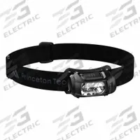 PRINCETON TEC Industrial Headlamp: 300 lm Max. Brightness, 43 hr Max Run Time, 46 m Max Beam, Black (MPN HYB-UV-BK). Key specifications — Brand: PRINCETON TEC; Battery: 3 AAA.