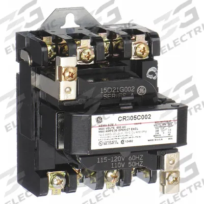 GE Magnetic Contactor: Non-Reversing, 3 Poles, NEMA Size 1, 27 A - Non-Reversing NEMA Contactors