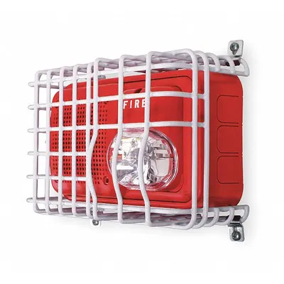 SAFETY TECHNOLOGY INTERNATIONAL Audible and Strobe Guard: Steel, 6 1/8 in Overall Dp - Guards for Alarms & Wall Fixtures