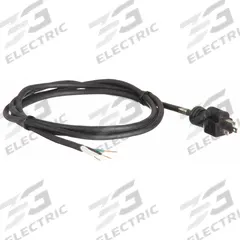 APPROVED VENDOR Power Cord: 12 ft Lg, 3/14, 5-15P Plug, Bare Wire Receptacle, SJO, Rubber, 125V AC (MPN E3605). Key specifications — Brand: APPROVED VENDOR; Jacket Material: Rubber.