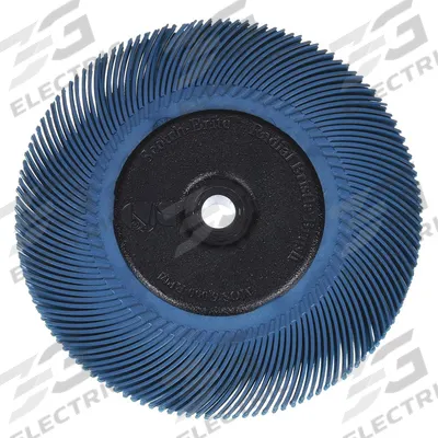 SCOTCH-BRITE Radial Bristle Brush: Type C, 6 in Dia x 7/16 in Wd, 1 in Arbor, Ceramic - Finishing Radial Bristle Brushes for All Metals