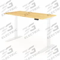 FLEXISPOT Standing Desk: Tan, Bamboo, 55 in Overall Wd, 28 in Overall Dp, 50 5/8 in Max Desktop Ht (MPN E7WPRO5528-LBZB). Key specifications — attr989930: White; attr989931: Steel; attr989903: FLEXISPOT; attr989934: Dual-Motor Lifting System; attr989914: Tan; attr989916: Bamboo.
