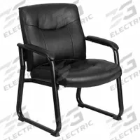 FLASH FURNITURE Frame Chair: Black, Black, 4 Casters/Glides, Sled Base/Waterfall Seat, 21 in Seat Dp (MPN GO-2136-GG). Key specifications — Brand: FLASH FURNITURE; Features: Sled Base; Back Material: Faux Leather; Seat Material: Faux Leather; Chair Material: Faux Leather.