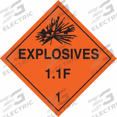 BRADY Container Placard: Explosives 1.1 F 1, 10 3/4 in x 10 3/4 in, 10 3/4 in Label Ht - Class 1: Explosives