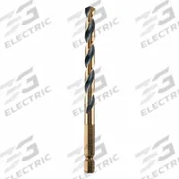 DEWALT Hex Shank Drill Bit: 17/64", 135° Split Point, Black & Gold HSS, Impact Rated (MPN DWA5017). Key specifications — attr1234973: Impact Rated; attr1234966: DEWALT; attr1234978: 0.2656.