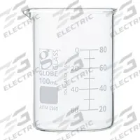GLOBE SCIENTIFIC Beaker: 100 mL, 3.38 fl oz, A, Low Form, Type I, White, Borosilicate Glass (MPN 8010100). Key specifications — attr1371034: Type I; attr1371051: GLOBE SCIENTIFIC; attr1371062: White.