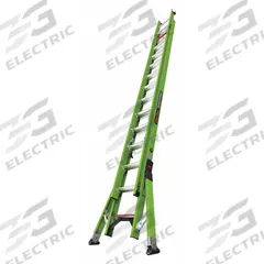 LITTLE GIANT Extension Ladder: 28 ft Ladder Size, Fiberglass, 375 lb Load Capacity, 59 lb Wt (MPN 17228). Key specifications — attr1049495: Green; attr1049493: LITTLE GIANT; attr1049496: Ground Cue; attr1049511: Fixed.