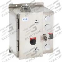 EATON NEMA Magnetic Motor Starter: Non-Reversing, 3 Poles, NEMA Size 1, 27 A, 240V AC Coil (MPN ECN0514BAA-R63/CL30). Key specifications — attr211388: EATON; attr951451: 1NO/1NC; attr951453: 220/240V AC; attr951489: Three; attr984425: 1NO/1NC; attr984429: Pilot Light; attr997361: None (Not Applicable to Electronic Overloads).