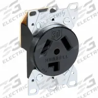 HUBBELL Receptacle: Single, 10-30, Black, 125/250V AC, 30 A, 3 Pole / 3 Wire (MPN HBL9350)