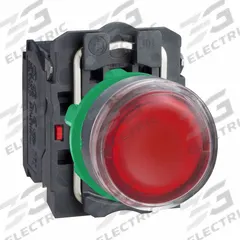 SCHNEIDER Illuminated Push Button: Illuminated, Flush Profile, Non-Metallic, 22 mm, 1NO/1NC (MPN XB5AW3465). Key specifications — Brand: SCHNEIDER; Action: Momentary; Series: XB5; Push Button Material Type: Non-Metallic.