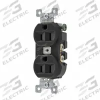 BRYANT Receptacle: Duplex, 5-15, Black, 125V AC, 15 A, 2 Pole / 3 Wire (MPN BRY5262BLK)
