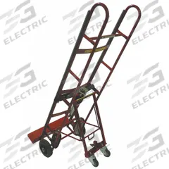 DAYTON Appliance Hand Truck: 1,200 lb, Vertical Dual-Loop, Red, 8 in Wheel Dia., Tread on Core (MPN 4XKJ4). Key specifications — Color: Red; Strap Tightening Type: Ratchet; Brand: DAYTON.