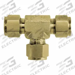 BRENNAN INDUSTRIES Compression Tee Fitting: 3/8 in OD x 3/8 in OD x 3/8 in OD Size, Brass (MPN N2603-06-06-06-B). Key specifications — Compatible Fitting Brands: Gyrolok; Brand: BRENNAN INDUSTRIES; Series: N2603.