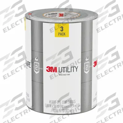 3M Duct Tape: Light Duty, Silver, 1 7/8 in Wd, 30 yd Lg, 5.5 mil Thick - General Purpose Duct Tape