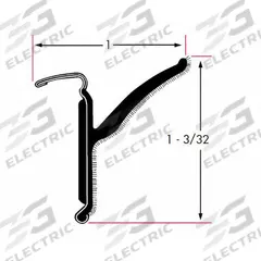 FAIRCHILD Edge Trim: Side Flap, 8 ft Overall Lg, Rubber Outer (MPN 1370-4X2). Key specifications — Brand: FAIRCHILD; Color: Black; Outer Material: Rubber; Profile Shape: Side Flap.