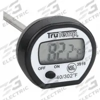 TAYLOR Chef Thermometer: Temp Test, LCD, 5 in Overall Lg, 1/8 in Dia, Metal Detectable (MPN 3516). Key specifications — Accuracy: ±3.5 °F; Brand: TAYLOR; Case Material: Plastic; Display Type: LCD; Features: Auto-Off; Lens Material: Plastic; NSF Certified: Yes; Thermometer Type: Stem Thermometer.