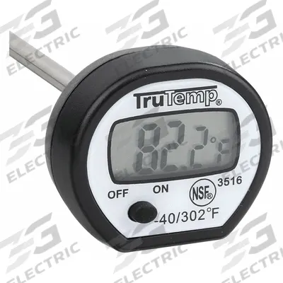 TAYLOR Chef Thermometer: Temp Test, LCD, 5 in Overall Lg, 1/8 in Dia - Digital Thermometers for Food