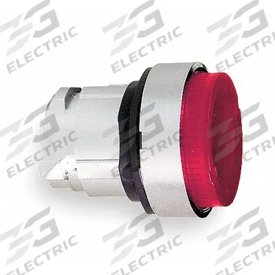 SCHNEIDER Extended Push Button: Red, 22 mm Mounting Size, Metallic - Illuminated Extended-Length Push-Button Operators
