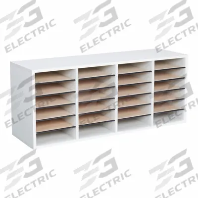 SAFCO Literature Organizer: Gray, 24 Compartments, Includes Label Holders - Literature Sorters