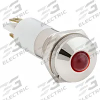 APPROVED VENDOR Raised Panel Light: 10 mm Panel Mounting Hole Dia, LED, Red, Raised Head, M10 (MPN 24M075). Key specifications — Brand: APPROVED VENDOR; Electrical Connection: 0.11 Male Quick Disconnect.