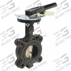 MILWAUKEE VALVE Butterfly Valve: 3 in Pipe Size, Concentric, 200 psi Max. Pressure (CWP), Lug, FKM (MPN ML234V). Key specifications — Brand: MILWAUKEE VALVE; Handle Type: Lever; Disc Material: CF8M Stainless Steel.