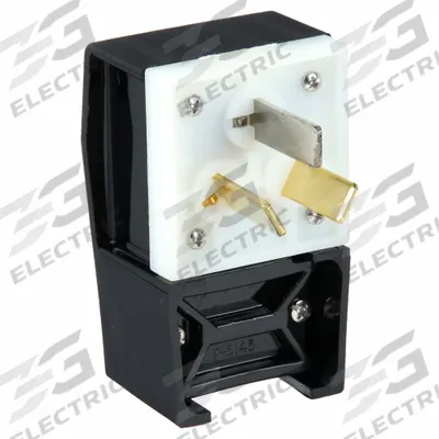 HUBBELL Straight Blade Plug: 10-50P, 125/250V AC, 50 A, 3 Pole, 3 Blade, Black (MPN HBL7977) - Angled Plugs
