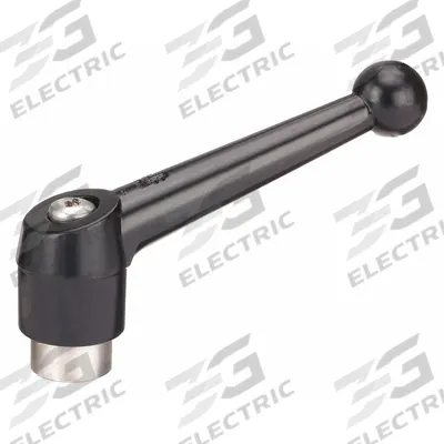 KIPP Adjustable Handle: Zinc w/ SS Thread, M10 - Ball-Style Adjustable Handles with Threaded Stud
