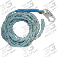 CONDOR Vertical Lifeline: 50 ft Lifeline Lg, 310 lb Capacity, Steel, 1 Workers Per System, Blue (MPN 45J302). Key specifications — Brand: CONDOR; Rope Lifeline Component: Rope Lifeline; Lifeline Material: Copolymer; For Use With: Rope Grabs, Shock Absorbing Lanyards, Full Body Harnesses and Anchorages; Hardware Material: Steel; Includes: VLL Rope with Steel Snap Hook and Taped End; Color: Blue.