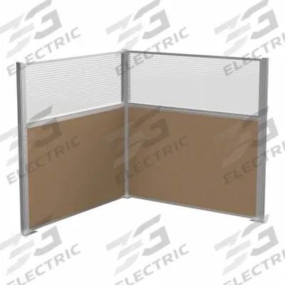 VERSARE Cubicle Kit: 72 in Overall Ht, 72 in Overall Wd, 2 Panels, Latte - Modular Cubicle Walls