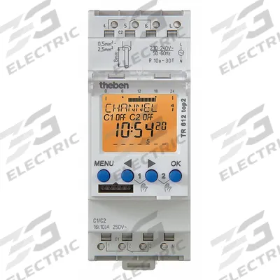 THEBEN Electronic Timer: 7 day, SPDT, 120V AC, 56 Events Available - DIN Rail-Mounted Digital Timer Switches