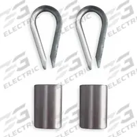 DAYTON Wire Rope Stop Sleeve and Thimble Kit: 3/8 in Compatible Rope Dia, 2 Thimbles Included, Plain (MPN 1DKK3). Key specifications — Thimble Material: Stainless Steel; Brand: DAYTON.