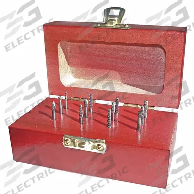 APPROVED VENDOR Carbide Bur Set: 1/8" Shank, Double Cut, 3/32" to 1/8" Head Dia - Double-Cut Carbide Bur Sets