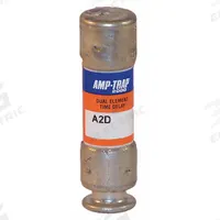 MERSEN Fuse: Class RK1, A2D-R Series, Time-Delay, 9 A, 250 V AC, 250 V DC, Indicating (MPN A2D9R). Key specifications — attr1287285: A2D-R; attr211202: MERSEN.