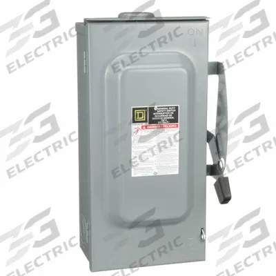 SQUARE D Safety Switch: Fusible, 100 A, Three Phase, 240V AC, Galvanized Steel - Fusible Safety Switches