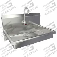 SANI-LAV Hands-Free Sink: 1 Stations, 5 in Bowl Dp, 27 in Bowl Lg, 16 1/2 in Bowl Wd, 1 Faucet Holes (MPN 5A1B). Key specifications — Includes Side Splash: Side Splash Not Included; Series: Stainless Steel Wash-Station; Brand: SANI-LAV; Power Source: Battery Powered.
