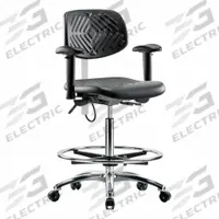 ESD Task Chair: Polyurethane, Arms Included, Ht Range 24 1/2 in to 34 3/4 in, 16 in Seat Wd, Adj (MPN BR-ESD-PHBCH-CR-T1-A1-CF-EC). Key specifications — Foot Support: Yes; Back Tilt Backward: 13.5°; Back Tilt Forward: 10.5°; Base Material: Aluminum; Brand: APPROVED VENDOR; Product Type: Cleanroom Task Chair; Cleanroom Class: ISO 5; ESD-Safe: ESD-Safe.