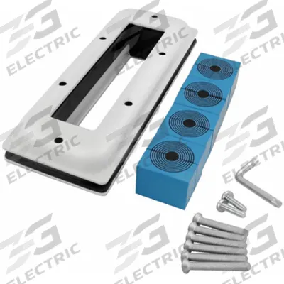 ROXTEC Cable/Pipe Seal: 4 Ports, Mild Steel, 0.374 in Compatible Cable or Pipe Dia - Min - Rectangular Opening Cable & Pipe Seals
