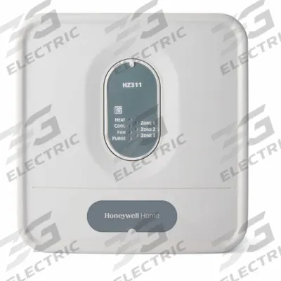 HONEYWELL HOME Zone Panel: 8 1/8 in H, 8 in W, 3 Zones, Gray, 1 Cool/1 Heat - Zoning Controls