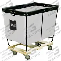 ROYAL BASKET TRUCKS Elevated Truck: 4.9 cu ft, 600 lb, 24 3/4 in L x 16 3/4 in W x 18 in H, White (MPN G04-CCX-ELA-3UNN). Key specifications — Brand: ROYAL BASKET TRUCKS; Liner Color: White; Caster/Wheel Configuration: (4) Swivel; Assembled/Unassembled: Assembled.
