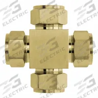 BRENNAN INDUSTRIES Compression Cross Fitting: 1/8 in OD x 1/8 in OD x 1/8 in OD x 1/8 in OD Size (MPN N2650-02-02-02-02-B). Key specifications — Compatible Fitting Brands: BI-Lok; Brand: BRENNAN INDUSTRIES; Series: N2650.