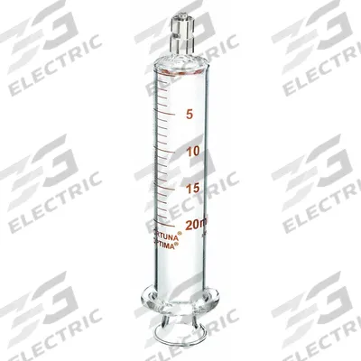 FORTUNA Reusable Glass Syringe: 20 mL Capacity - mL, Luer Lock, Borosilicate Glass - Luer Lock Syringes