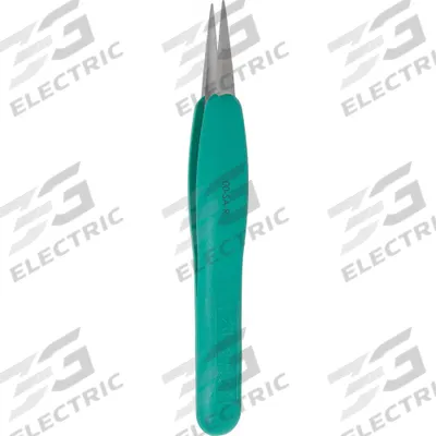 EXCELTA Tweezers: Stainless Steel, Flat, Straight Tip - ESD-Safe Tweezers