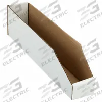 PACKAGING CORPORATION OF AMERICA Corrugated Shelf Bin: 18 in Overall Lg, 3 in x 4 1/2 in, White (MPN BWZ 3-18). Key specifications — Brand: PACKAGING CORPORATION OF AMERICA; % Recycled Content: 30-45%; Manufacturer Part Number: BWZ 3-18; Includes Dividers: Dividers Not Included; Electrostatic Discharge: Not Electrostatic Discharge Conductive.
